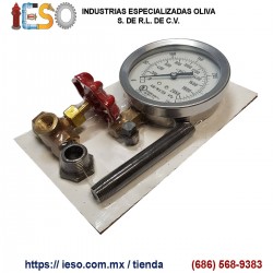Kit de Manómetro de Acero Inoxidable para Aire y Agua de 300 PSI UL/FM