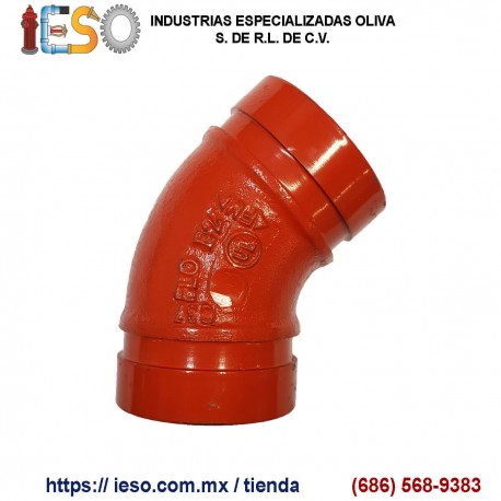 Codo 45 de Hierro Dúctil Ranurado 2"