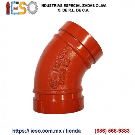 Codo 45 de Hierro Dúctil Ranurado 2-1/2"